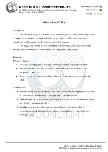 Whistleblower Policy (EN&TH)